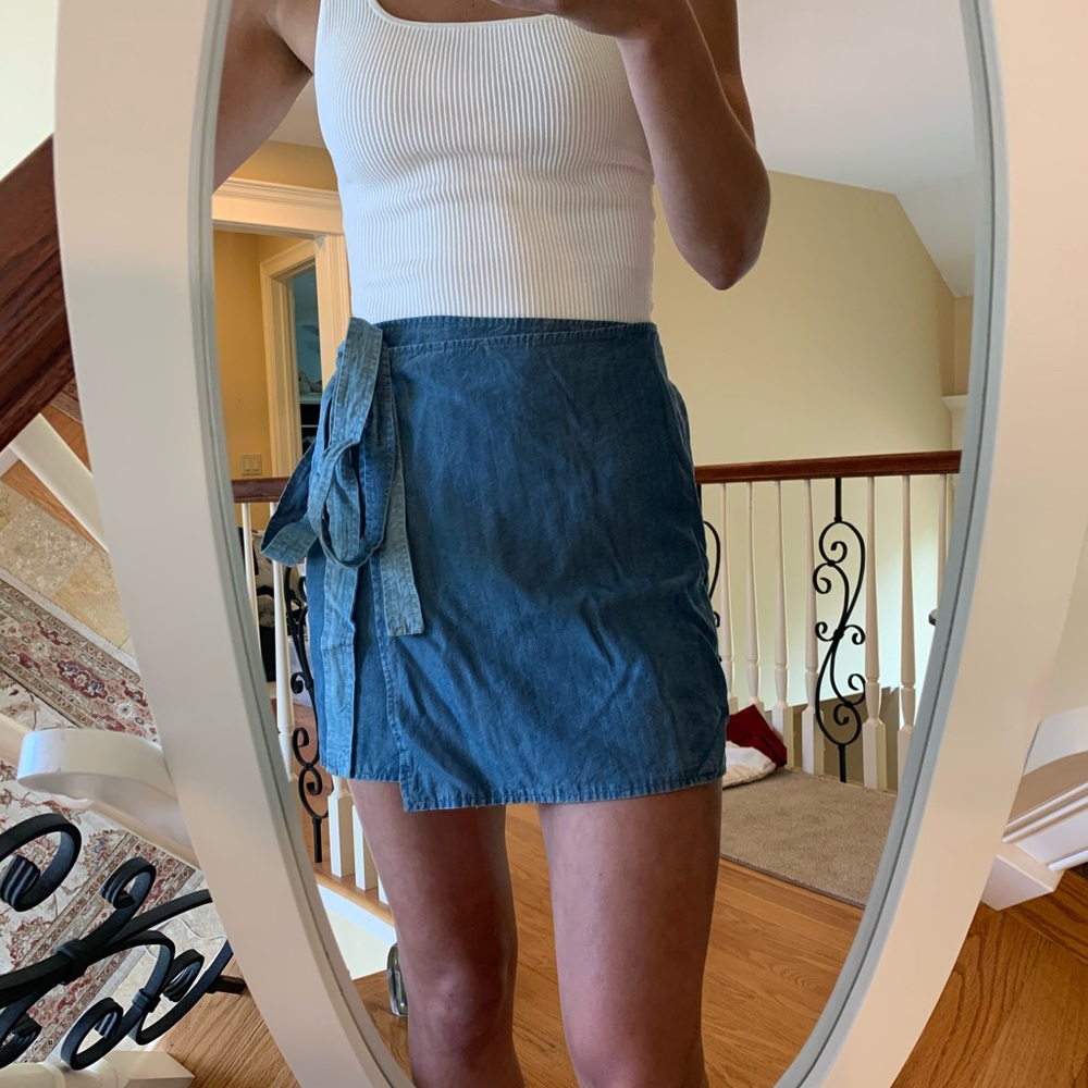 Marine Layer Blue/ Denim Looking Wrap Skirt